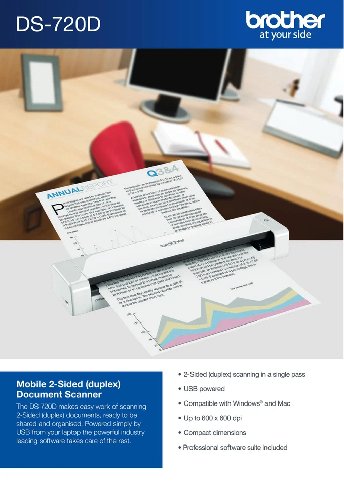 Brother DS-720D DSMobile Portable Scanner USB Duplex Color - New in BOX! - Image 4 of 4