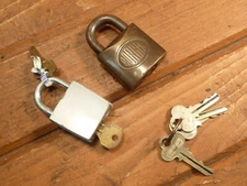 Lot of 2 Vintage CORBIN Padlocks Corbin Cabinet Lock Co.