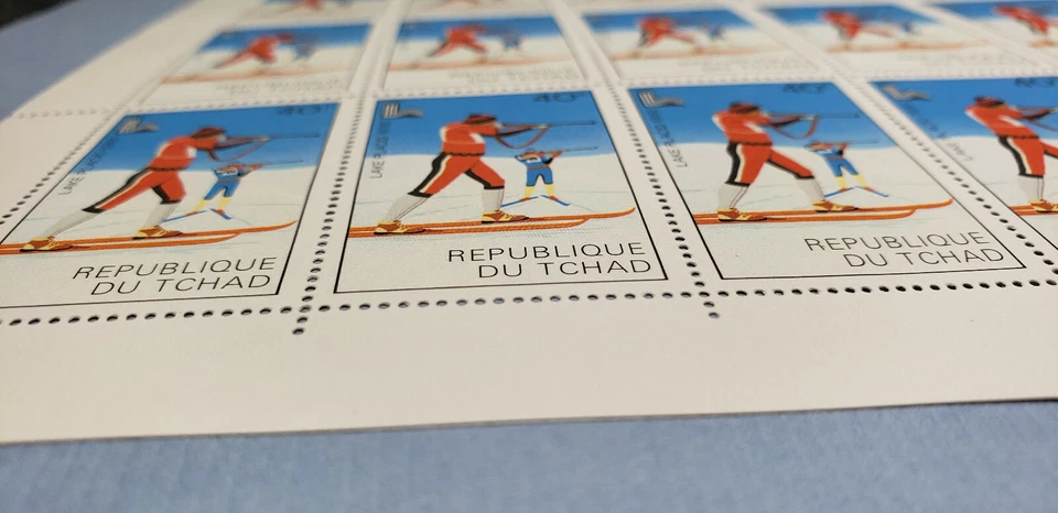 República de Chad * XIII Juegos Olímpicos de Invierno 1980, hoja Lake Placid MNH  Foto 2 de 4