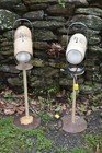 2 Vintage Westinghouse industrial standing floor lamp / spotlight  Double lamp 