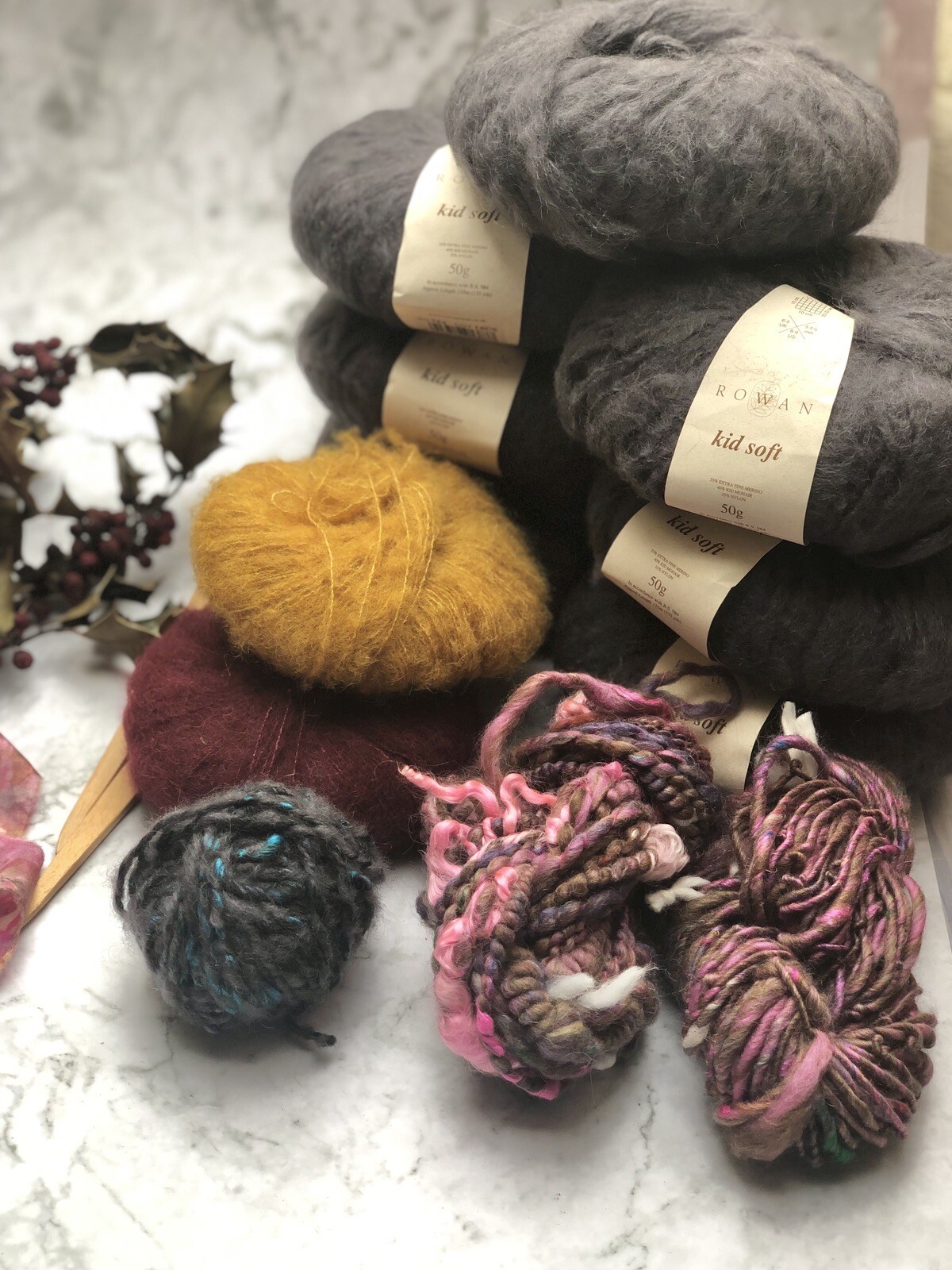 Brushed Kid Rowan Drops Alpaca Silk Yarn Job Lot Bundle Hand Spun Art