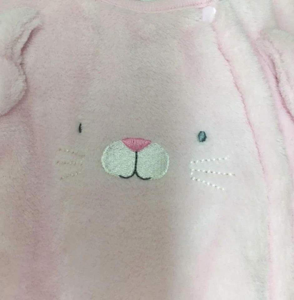 Absorba Infantil Meninas Rosa Coelho Pelúcia Footie Dormitório TINI {&} - Imagem 2 de 2