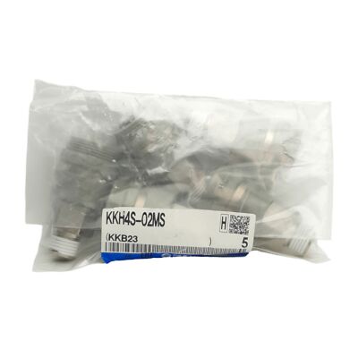 Lot of 5 SMC KKH4S-02MS Male Thread Couplers, Series S KKH4 1/4 to Rc1/4