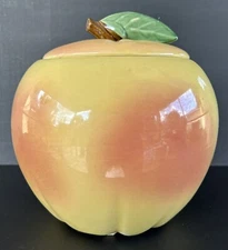 Vintage McCoy Pottery Yellow Apple Cookie Jar Collectible Mid Century