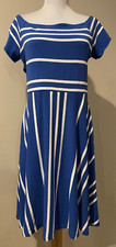 ANN TAYLOR LOFT Womens Blue & White Dress - Sz Small