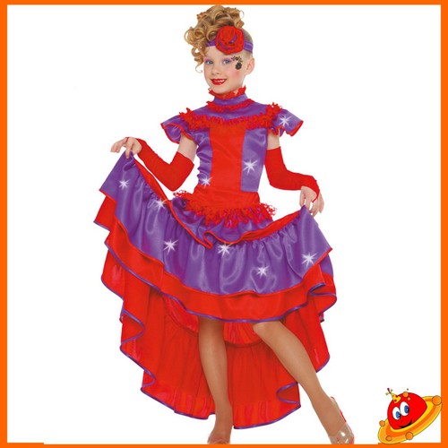 Costume Carnevale Ragazza Bambina Vestito Ballerina Saloon Can Can Tg 5-12  anni | eBay