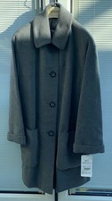Horst Basler Medium Grey Wool/angora Mix, City Outdoor Coat Size Uk 34