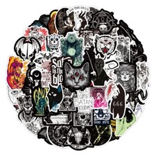50 PCS Horror Satanic Stickers Devil 666 Decals Skull Satan Spooky Free Shipping