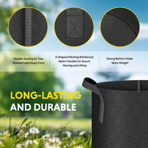 5-24Pack Garden Grow Bag/Rooty Bag Heavy Duty Non-Woven Plant Fabric Pot Contain - Picture 84 of 143