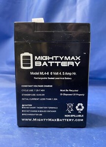 Mighty Max Ml4-6 - 6v 4.5ah 3fm4 Replacement Battery