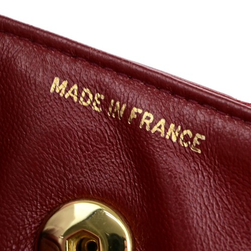 CHANEL CC Logo Mini Matelasse Chain Shoulder Bag Leather Red Vintage 310RF238 - Picture 17 of 19