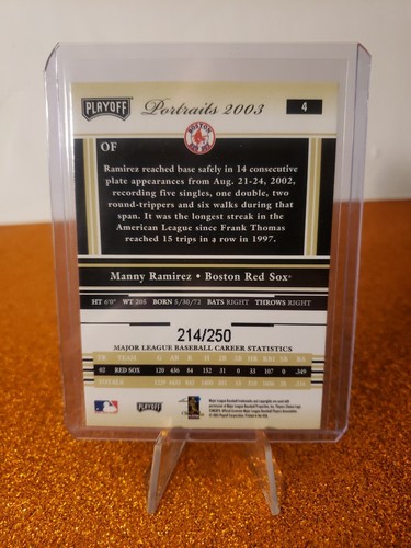 2003 Playoff Portraits #4 Manny Ramirez sp /250 - Picture 2 of 2