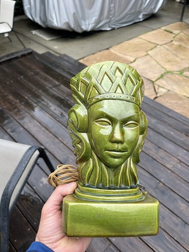 Vintage 1950’s Rare MCM Art Deco Nouveau Mask Underwriters Laboratories  TV Lamp - Picture 10 of 16