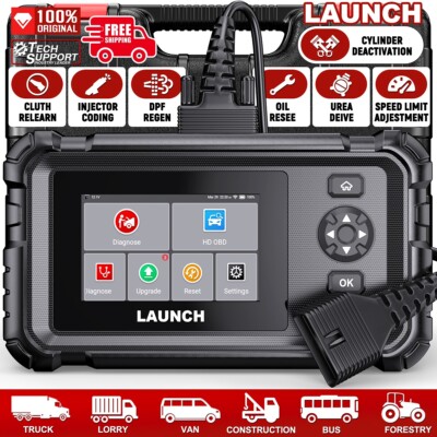 Launch 24V Heavy Duty Truck Diagnostic Scanner Tool DPF Regen OIL Injector Reset