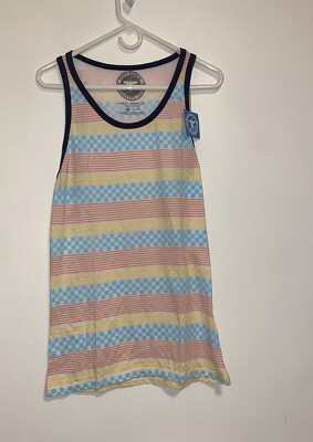 NWT $32 Topo Ranch Venice Beach Aztec Print Tank Top - Sz. M, Tribal Checkers