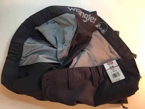 Wrangler Outdoor NW946CB Elastic Sides Gray Tech Utility 10" Shorts Men's 48 - Picture 5 of 7