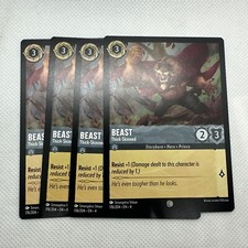 4x Beast Thick Skinned 176/204 Disney Lorcana Ursula’s Return