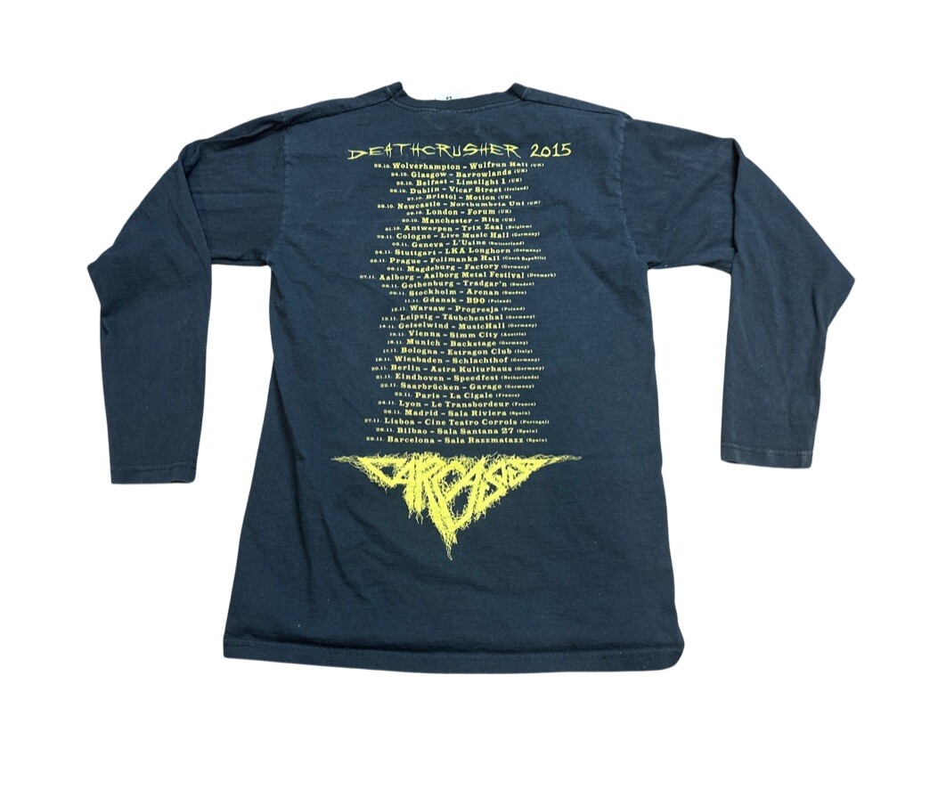 Carcass Deathcrusher Tour 2015 Long Sleeve T Shirt Size Small | eBay
