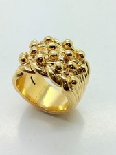 9ct Yellow Solid Gold 4 Row Keeper Ring