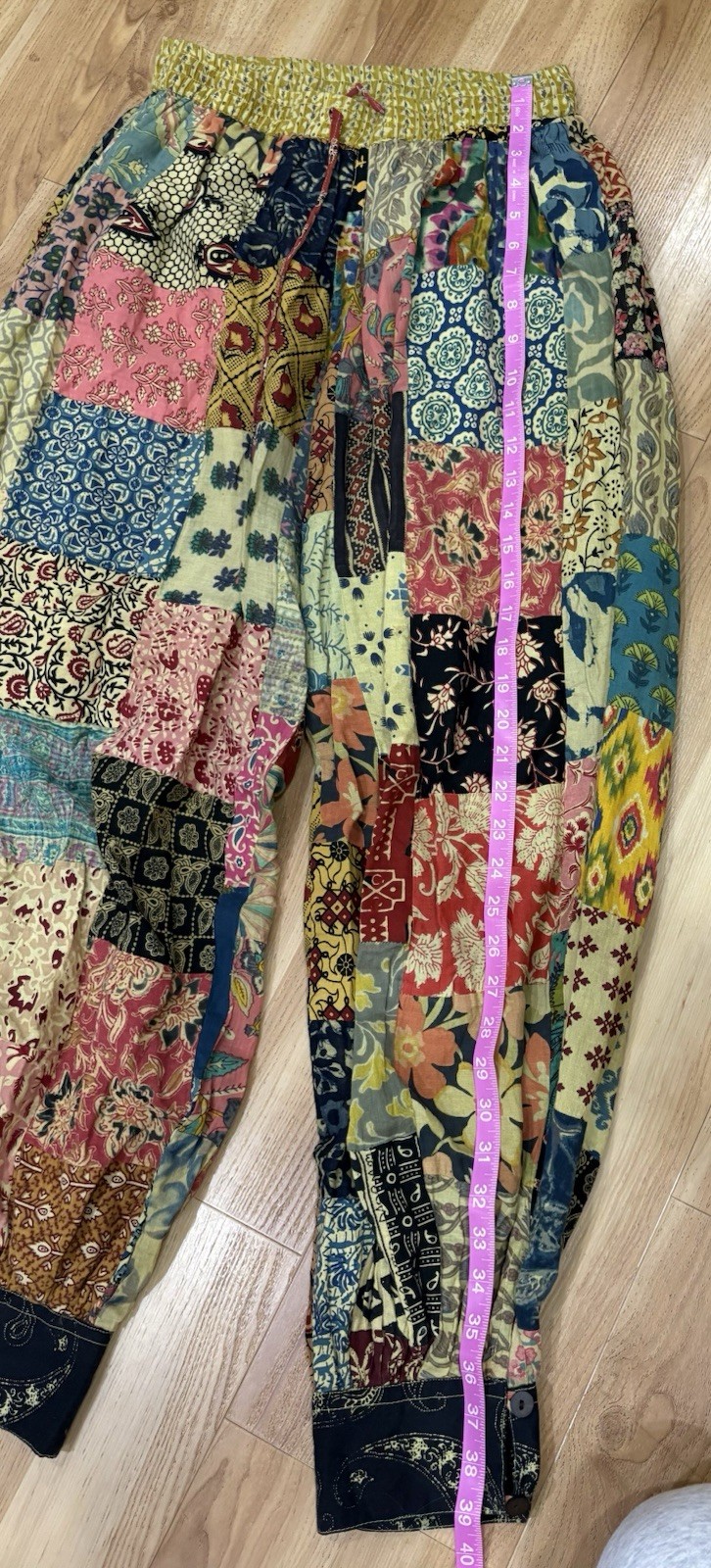 Vini 100% cotton Multicolor Patchwork Harem Pants… - image 5