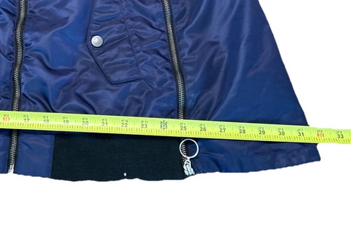 Women's XS Hudson Foxtrot Cape Poncho Zip Bomber Jacket Navy Blue Zip Arms - Picture 10 of 13