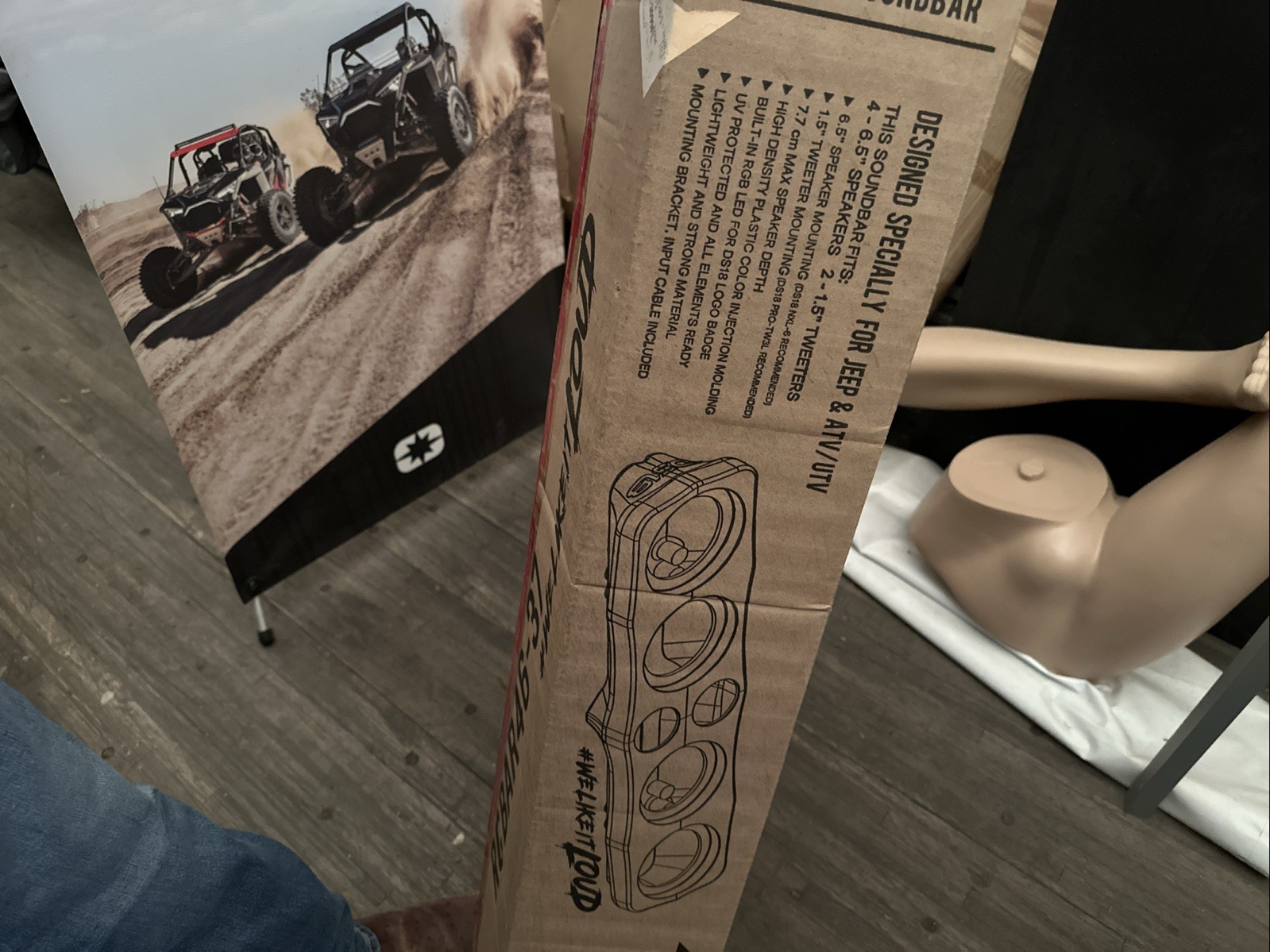 Universal Roll Cage Sound Bar RCBAR46-37 DS18 6.5 Speaker Box Enclosure