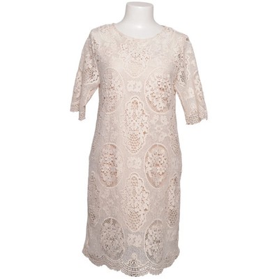 Zara Basic, Kleid, Größe: M, Beige, Blumen, Spitze, Damen #j47