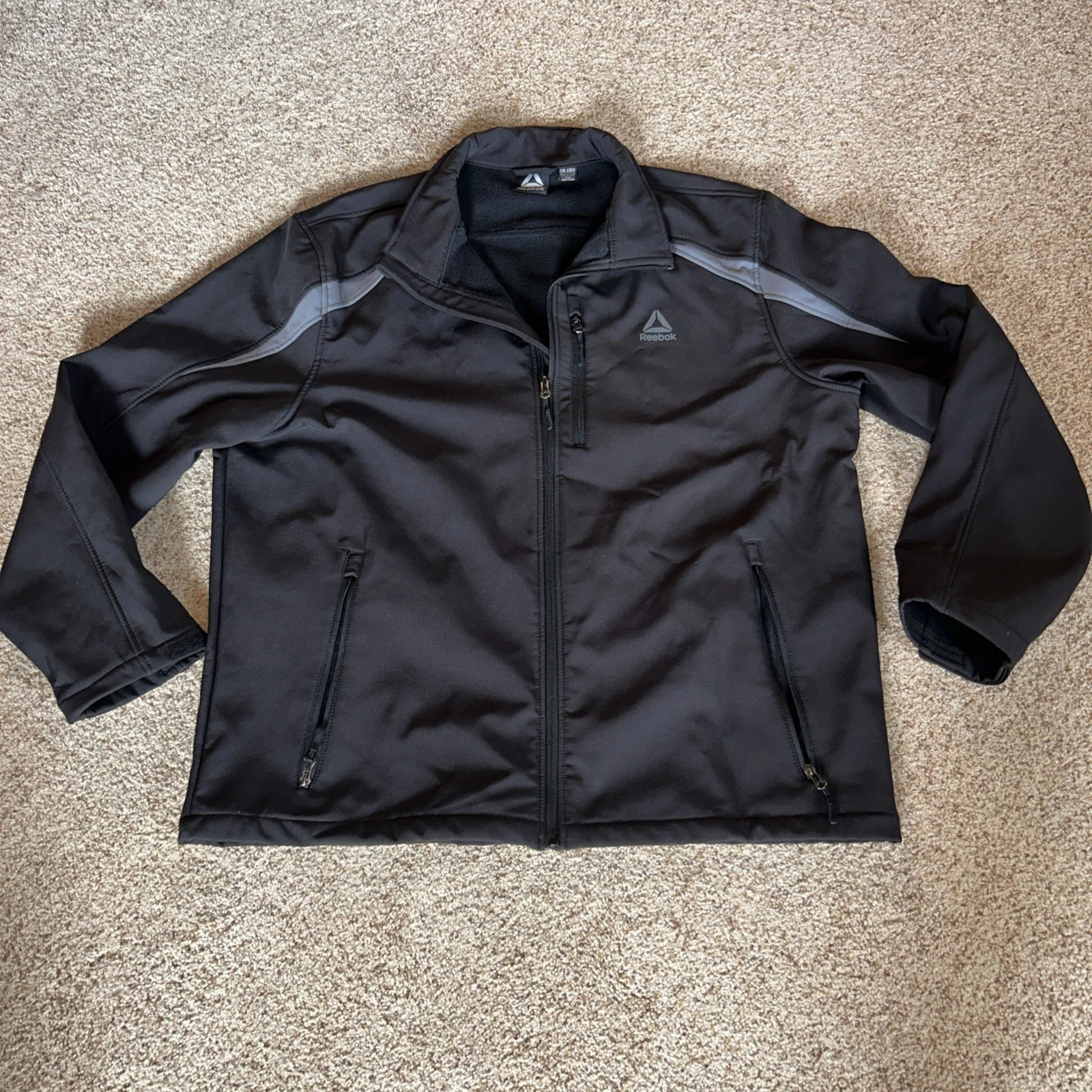 REEBOK SOFT SHELL JACKET RN#74299 BLACK MENS 2XL