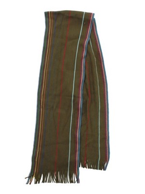 Paul Smith Herren Schal grau gestreift 100% Baumwolle Scarf
