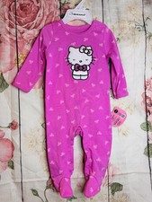 Hello Kitty Baby Girl Pink Footie Long Sleeve 6 Months Sleepy Kitty Bow Theme