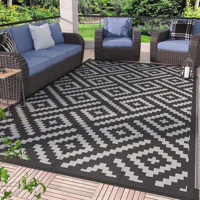 GENIMO Outdoor Rug for Patio Clearance,5'x8' Waterproof Mat,Reversible Plasti...