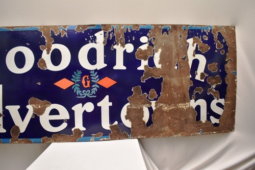 Vintage Goodrich Silvertowns Enamel Sign Tires Advertising USA 1930s Tyres Gas - Picture 5 of 7