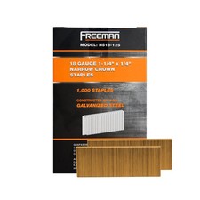 Freeman 18-Gauge 1-1/4" Glue Collated Galvanized Narrow Crown Staples   1,000 Co