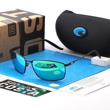 New in box Costa Turret Black/Green Mirror 580p Polarized Sunglasses