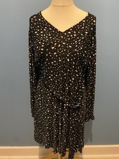 Blue Vanilla Women's Maxi Dress Size 12 Black and White Long Sleeve V Neck