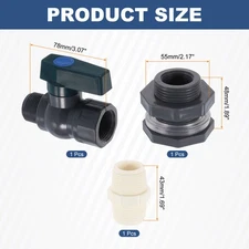 1 Set Rain Barrel Faucet Kit, 3/4in GHT Plastic Rain Barrel Spigot Beige Adapter