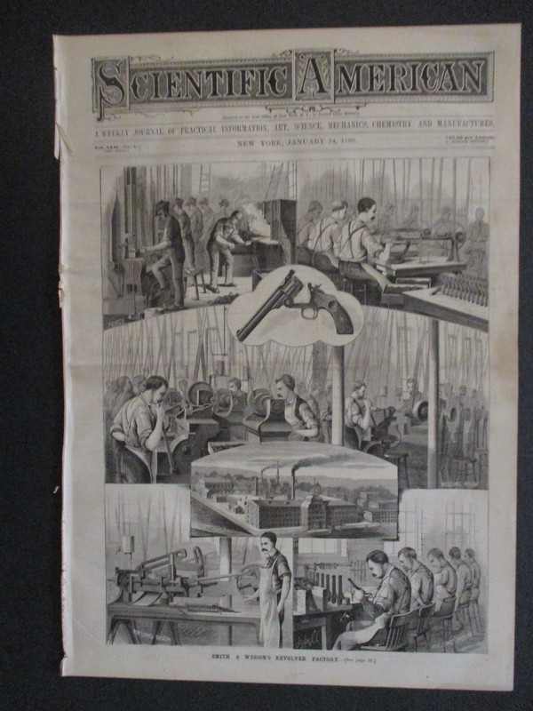 1880 SMITH & WESSON REVOLVER FACTORY PISTOL HAND GUN FIREARM SCIENTIFIC AMERICAN