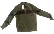 Smartwool Ripple Ridge Midweight Stripe Half Zip Sweater Men's size M Green