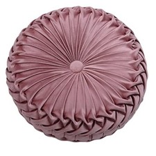 Round Velvet Pillow, Sofa Bed Bedroom Decorative 1 Count Pack of 1 Dark Pink