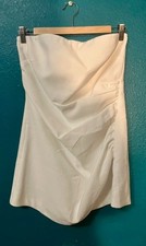 Zara Strapless White Mini Skort Dress Size Medium