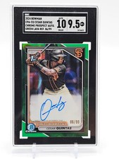 CESAR QUINTAS 2024 BOWMAN CHROME 1ST GREEN LAVA RC AUTO /99 SGC 9.5 Q3249