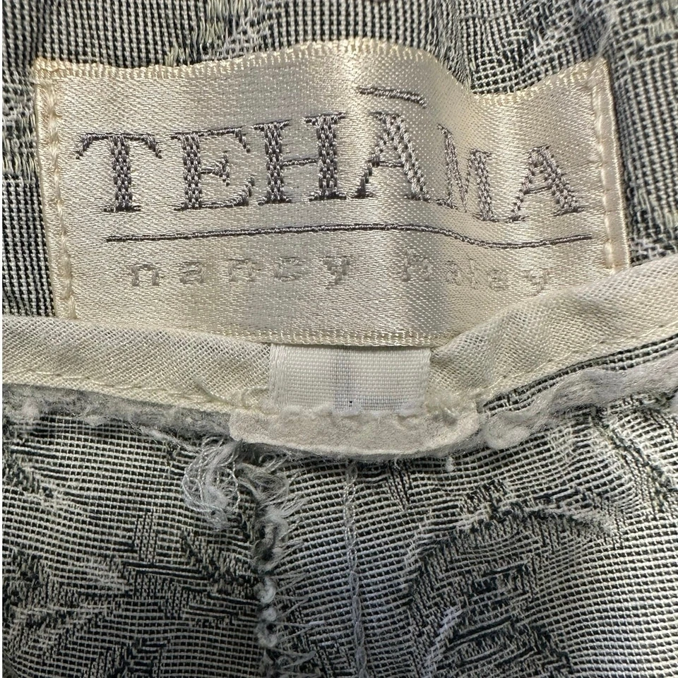 Pantalones Cortos de Vestido Vintage Tehama Gris Claro Estampado Jacquard Plisado Frontal Talla 8 Foto 3 de 4