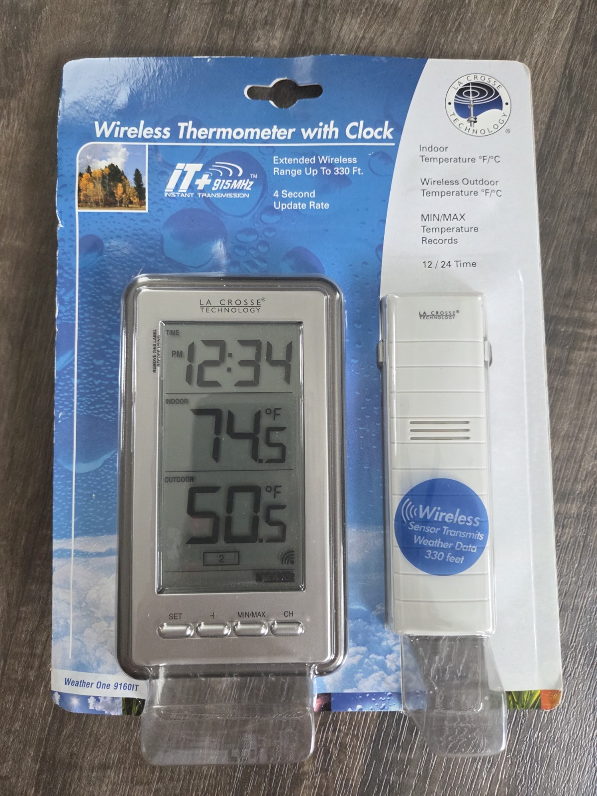 La Crosse Technology Wireless Thermometer with Clock Model Weather One