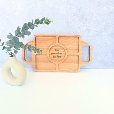 Gemeinschaftsplatte für Restaurants | Holzplatte | Geteiltes Serviertablett mit