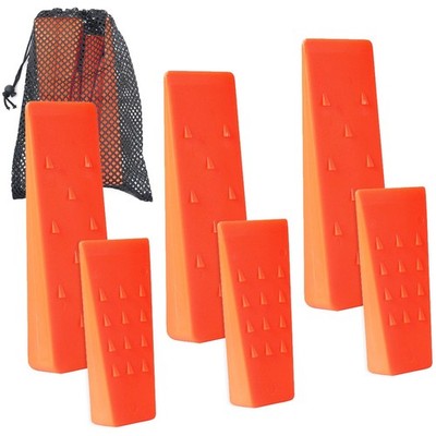 6 Pack Tree Cutting Wedges with Spikes & Storage Bag - 8'' & 5.5'' Felling Tools,