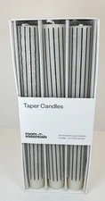 Room Essentials 6 Pk Taper Candle Set Black & White Stripe Unscented 8” High