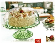Elegant Crystal Cake Stand with Cover Assorted Colors