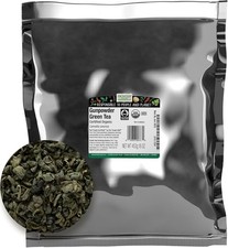 Organic Gunpowder Green Tea Leaves, 1-Pound Bulk, Smokey Green Tea, Maintains