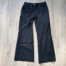 Bonprix Hose Wide Leg Leinen Gr. 38 Schwarz