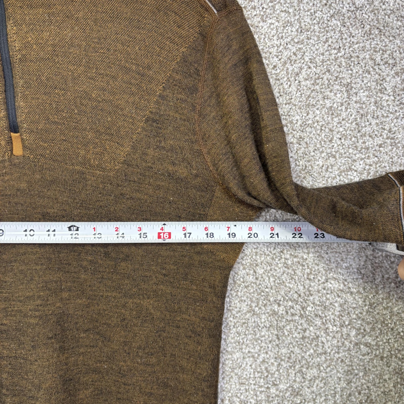 Smartwool Pullover Mens Large Brown Intraknit 1/4… - image 6